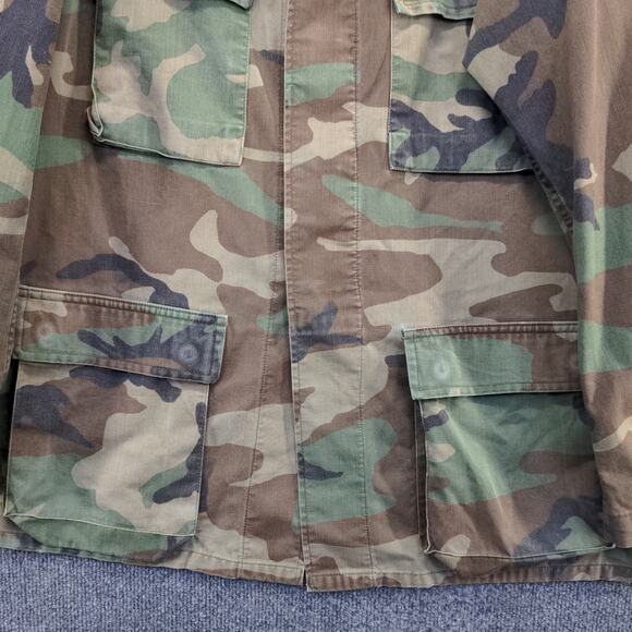 U.S. Army Woodland Camouflage Pattern Combat Coat Size M-Long Cotton Nylon Blend - Picture 9 of 16
